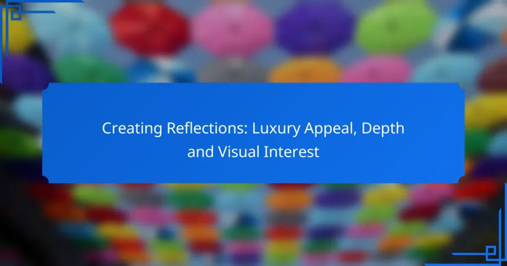 Creating Reflections: Luxury Appeal, Depth and Visual Interest