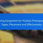 Lighting Equipment for Product Photography: Types, Placement and Effectiveness