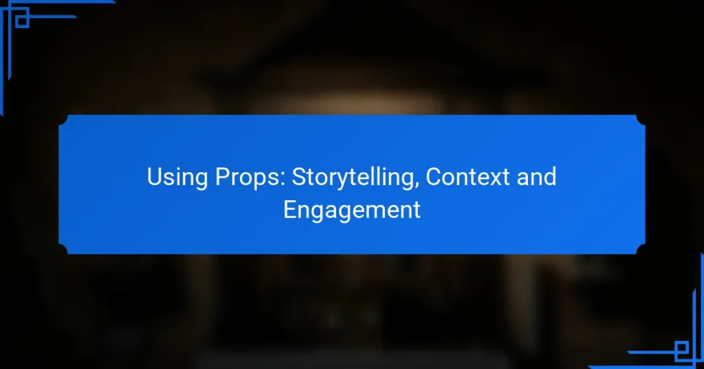 Using Props: Storytelling, Context and Engagement